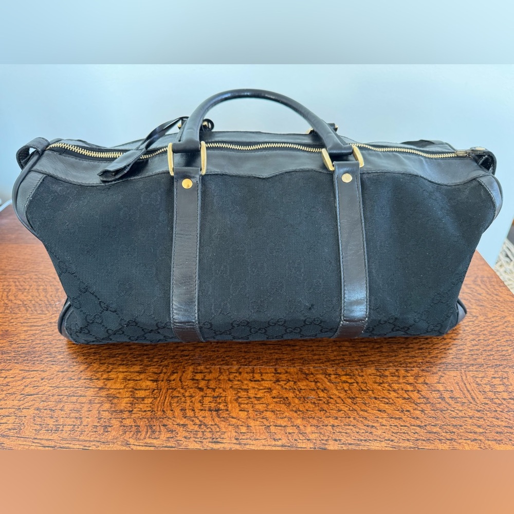 SOLD-Gucci Black GG Logo Weekender Travel Bag with COA - Picture 1 of 16